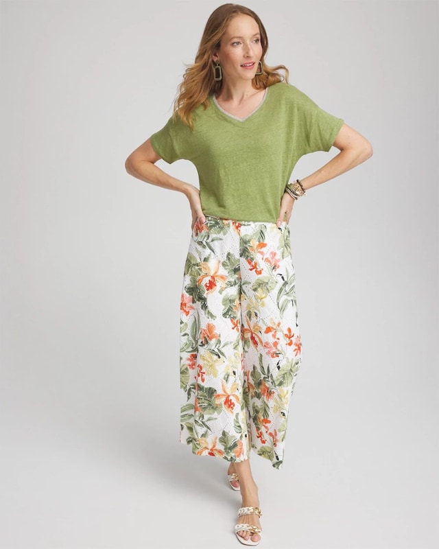 Linen Sweater Trim Tee - image 2